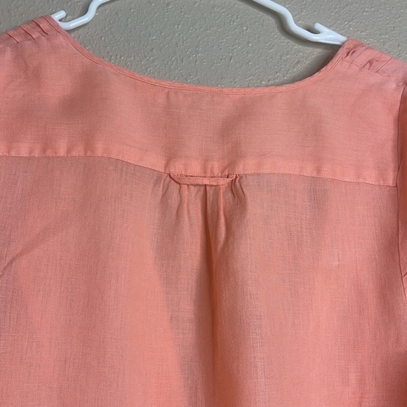 Lane Bryant Women’s Coral Linen Tunic Top Pintuck Detail Boho Blouse Sz 14-16 - Picture 6 of 9